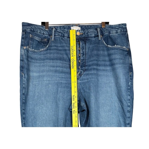 Good American Womens Good Curves Straight Button Fly Jeans Split Hem Size 20 - Picture 4 of 11